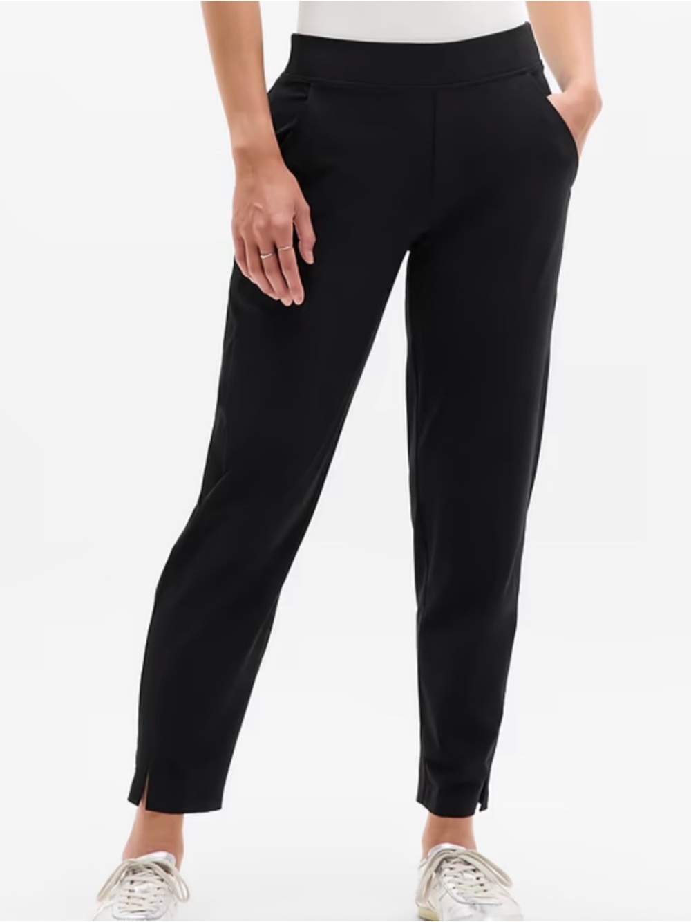 Athleta Black Ankle Tapered Pull-On Pants